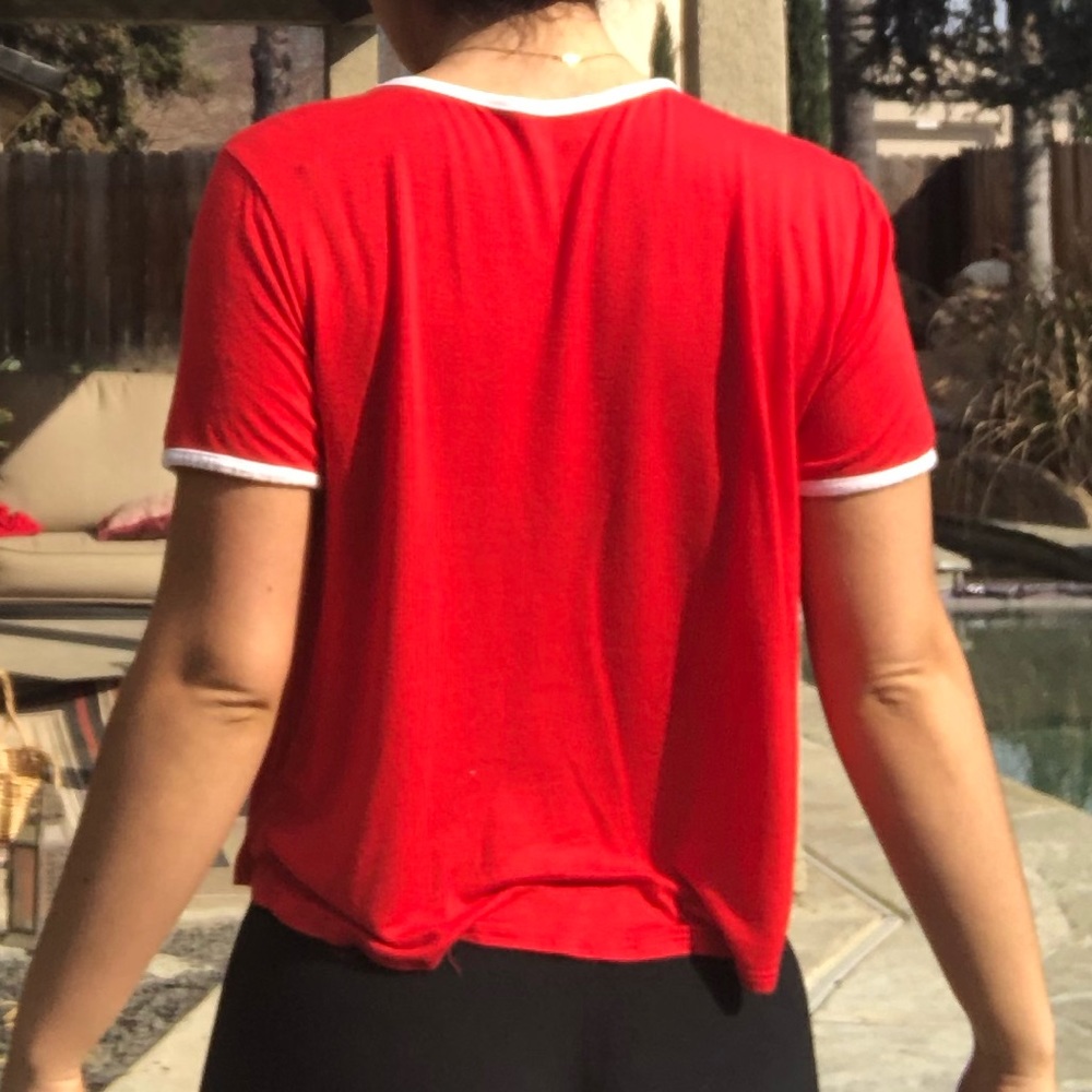Red crop top